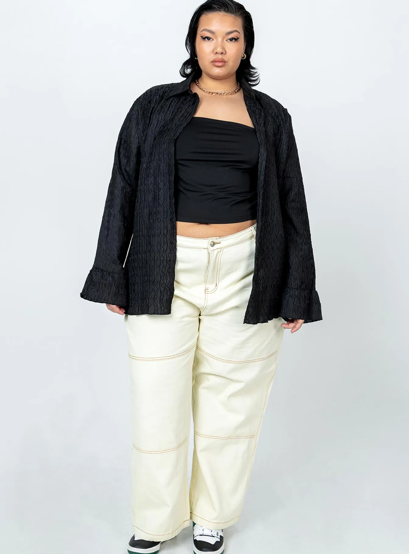 Princess Polly Chrisley Shirtcurve Black Shop