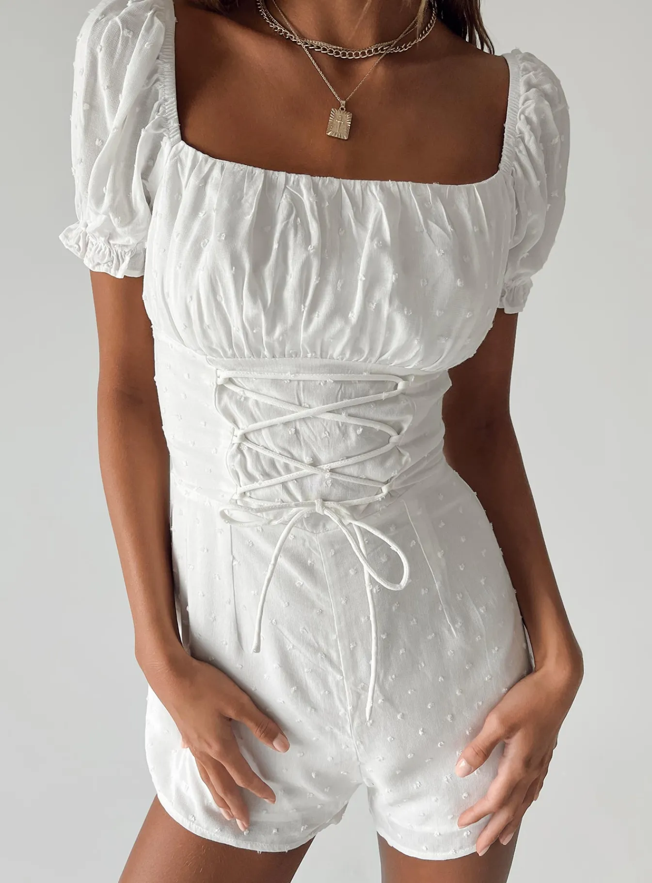 Princess Polly Cinzia Romper White Flash Sale