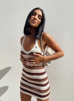 Princess Polly Ciro Mini Dress  Brown Clearance
