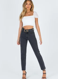 Princess Polly City Lights Crop Top White New