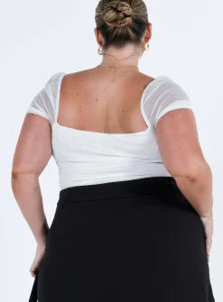 Princess Polly City Lights Crop Topcurve White Best Sale