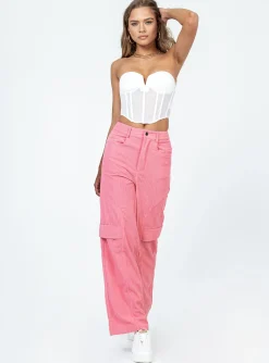 Princess Polly City Loop Cord Pant Pink Store