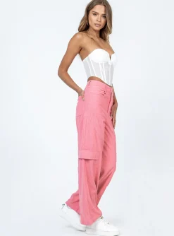 Princess Polly City Loop Cord Pant Pink Store