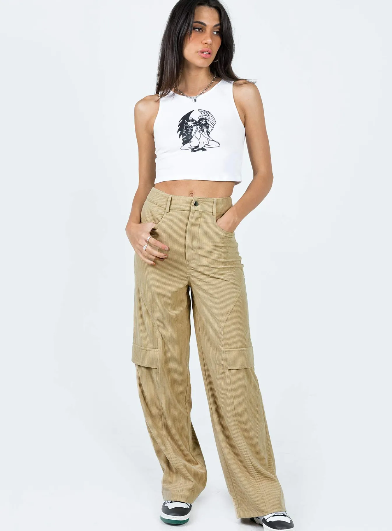 Princess Polly City Loop Cord Pants Beige Best