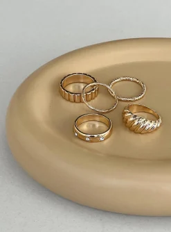 Princess Polly Claremont Ring Pack   Gold Fashion