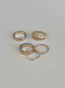 Princess Polly Claremont Ring Pack Gold Fashion