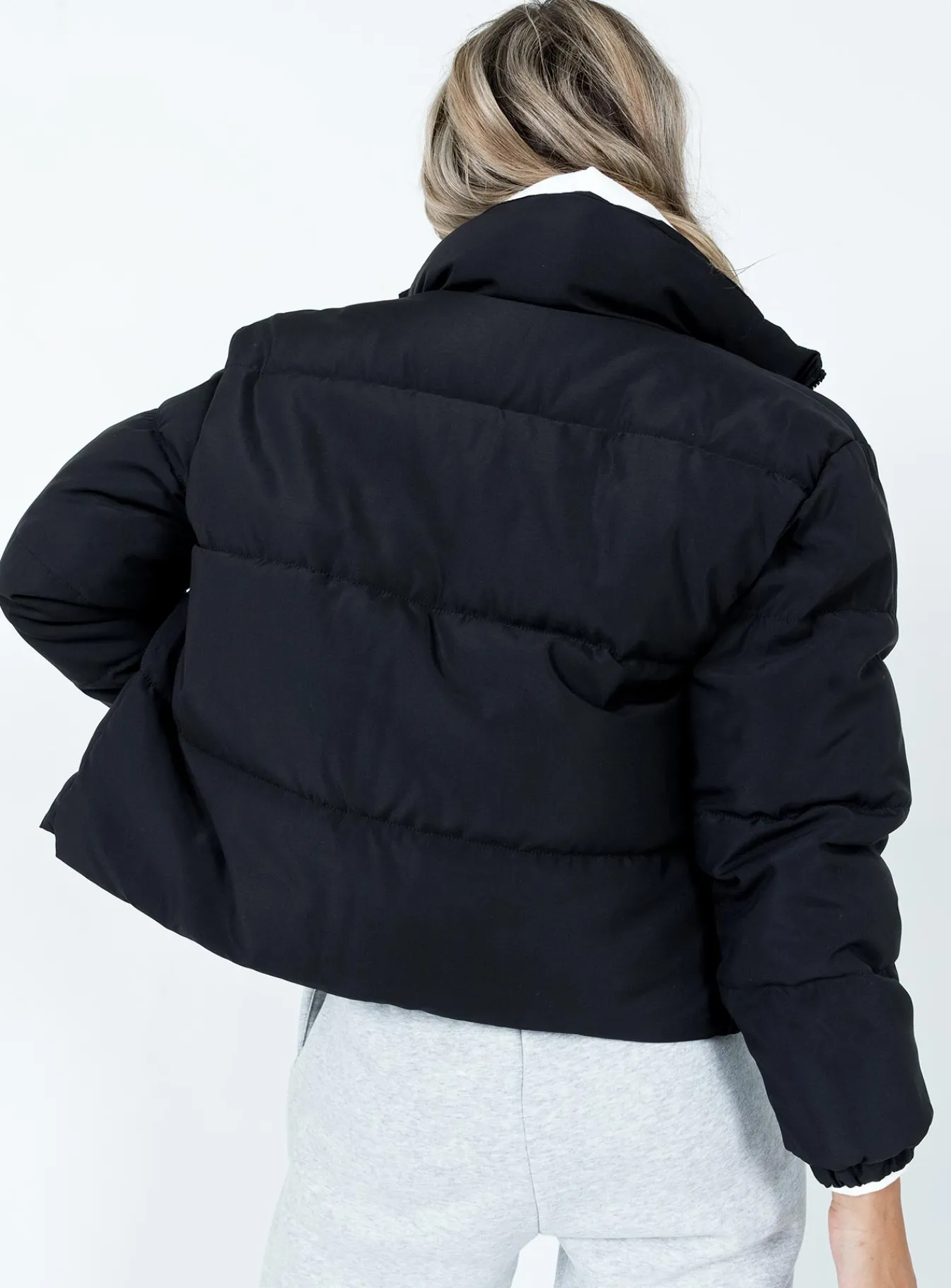 Princess Polly Clarise Puffer Jacket Black Clearance