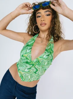 Princess Polly Clarkefield Top  Green Best Sale