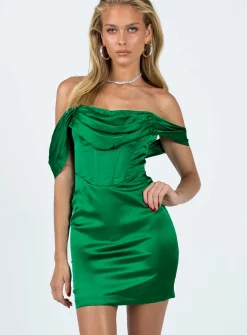 Princess Polly Clarkson Mini Dress  Green Shop