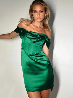 Princess Polly Clarkson Mini Dress  Green Shop