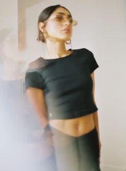 Princess Polly Classic Crop Tee Black New