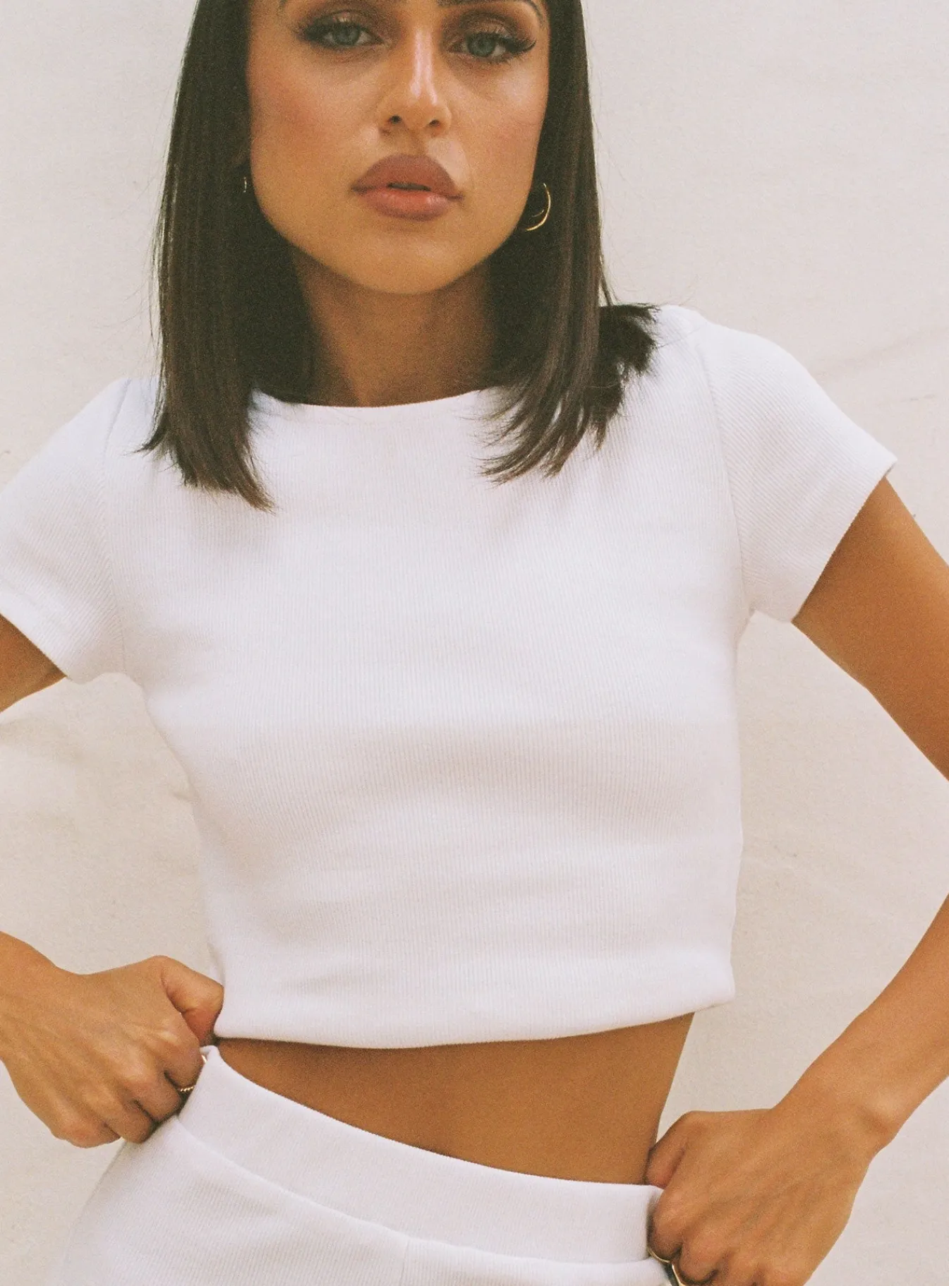 Princess Polly Classic Crop Tee White Shop