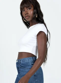 Princess Polly Classic Crop Tee White Shop