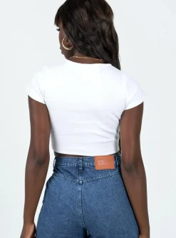 Princess Polly Classic Crop Tee White Shop