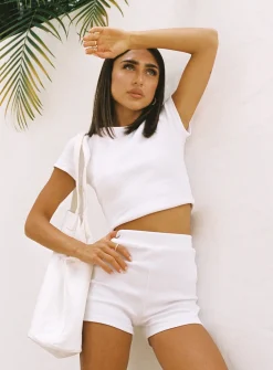 Princess Polly Classic Crop Tee White Shop