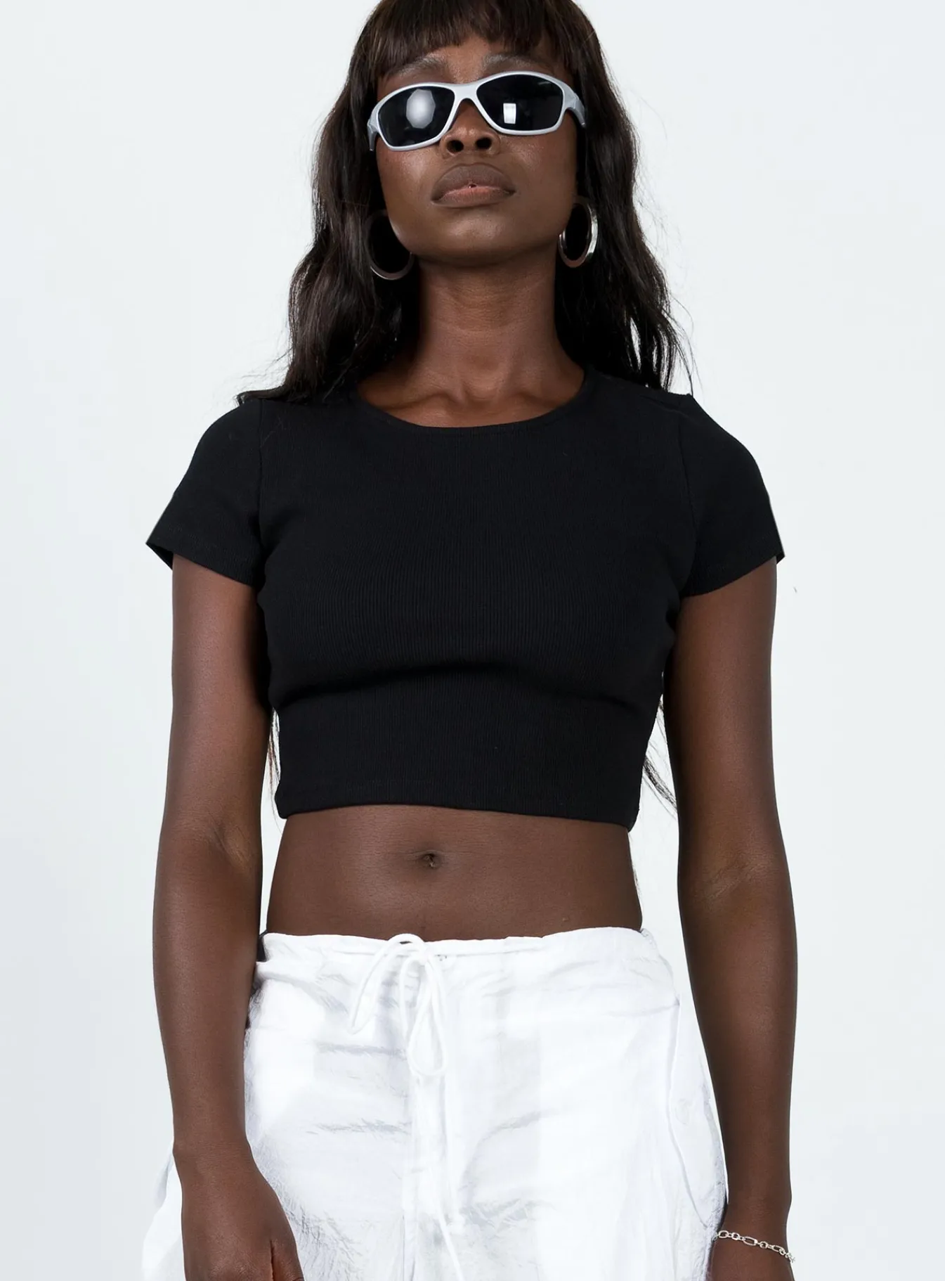 Princess Polly Classic Crop Teetall Black Clearance