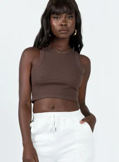 Princess Polly Classic Tank Top  Brown Outlet