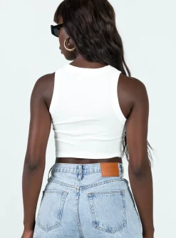 Princess Polly Classic Tank Toptall White Flash Sale