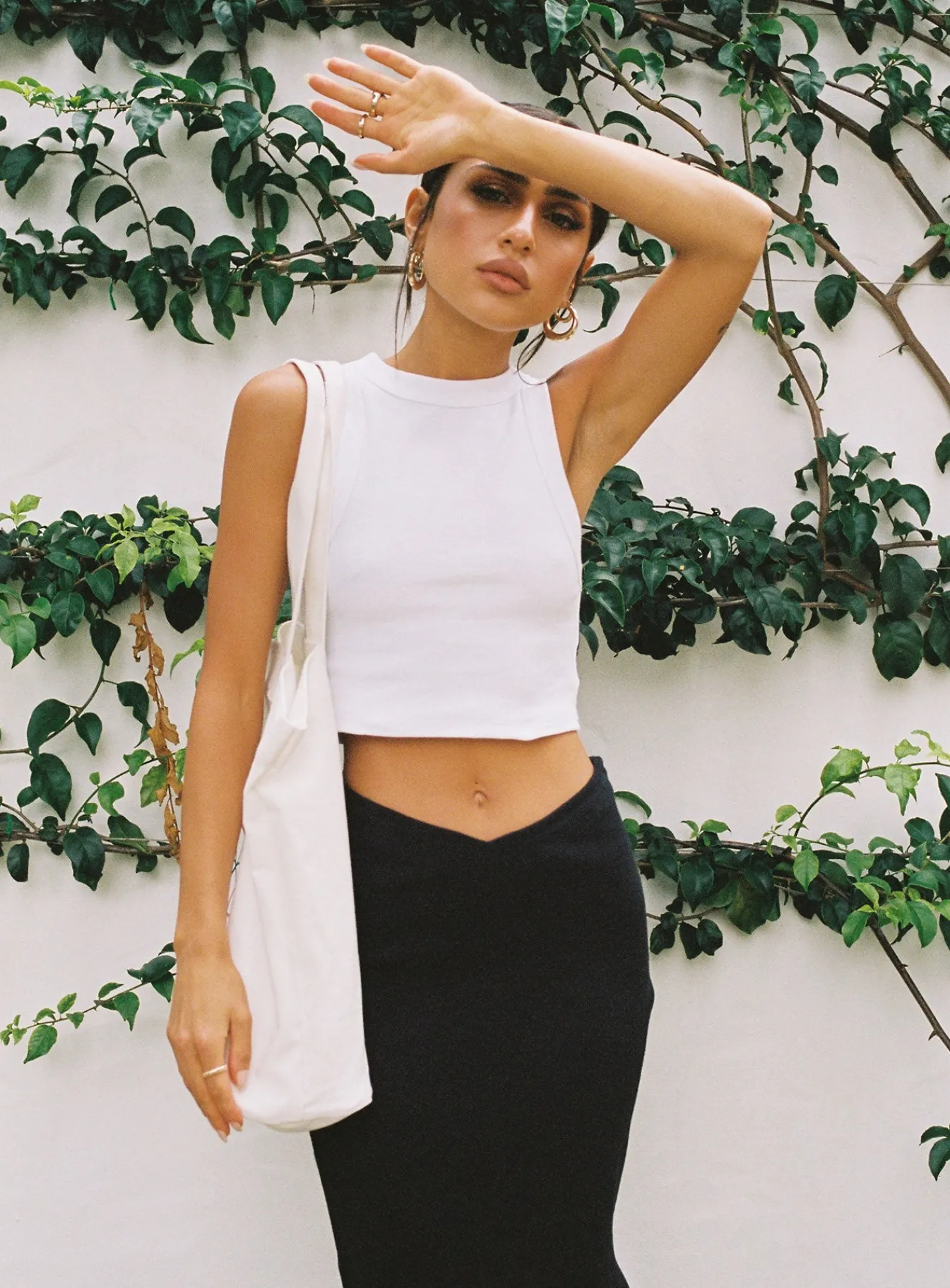 Princess Polly Classic Tank Toptall White Flash Sale