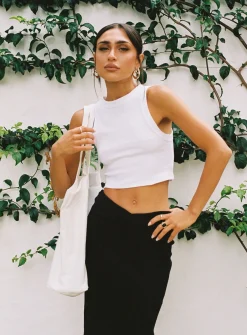 Princess Polly Classic Tank Toptall White Flash Sale