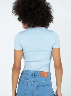 Princess Polly Clayton Top Blue Best Sale
