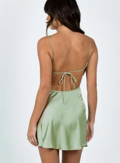 Princess Polly Clemence Mini Dress Sage Sale