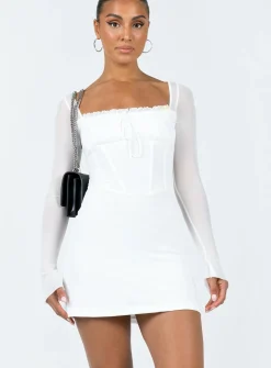 Princess Polly Clermont Corset Mini Dress  White Fashion