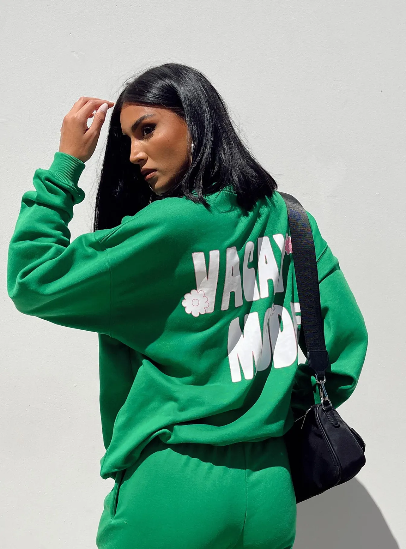 Princess Polly Club Basic Crewneck Sweatshirt Green Cheap