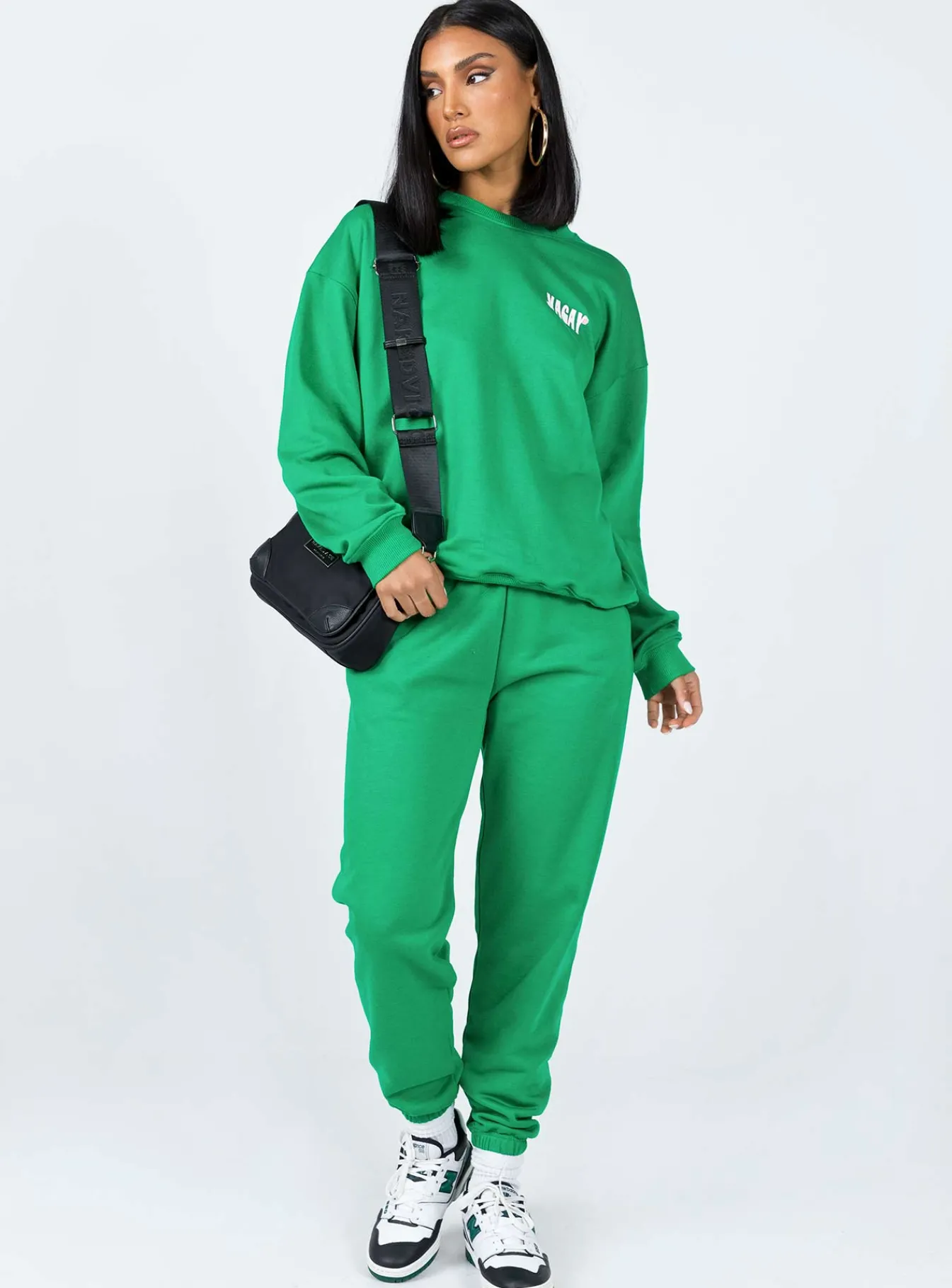 Princess Polly Club Basic Crewneck Sweatshirt Green Cheap