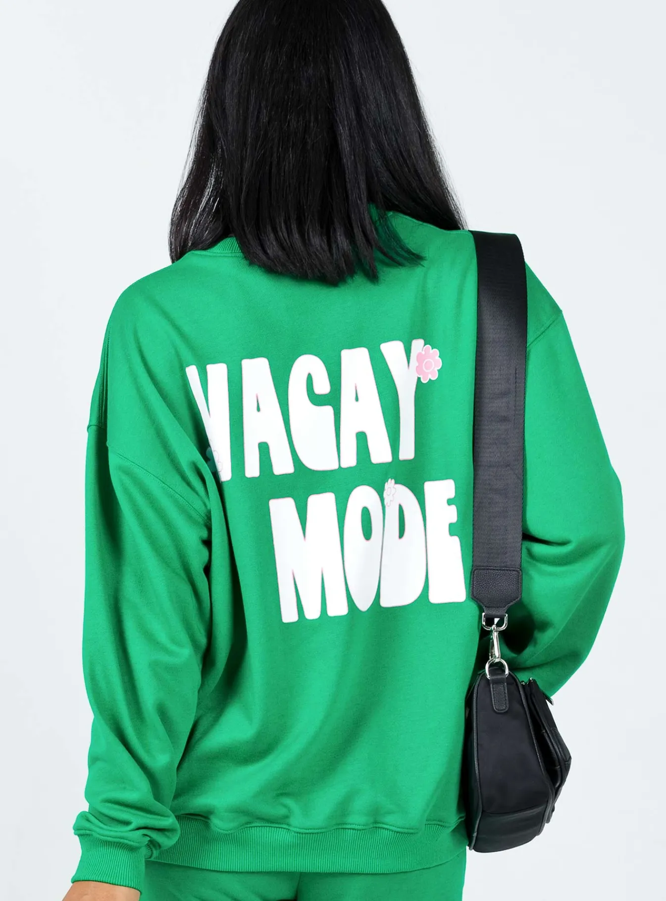 Princess Polly Club Basic Crewneck Sweatshirt Green Cheap