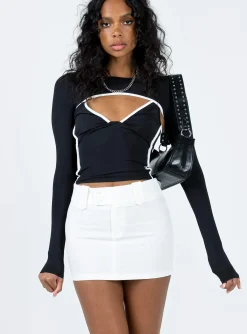 Princess Polly Coco Mini Skirt  White Shop