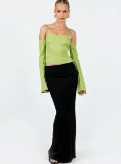 Princess Polly Cold Shoulder Top  Green New