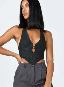 Princess Polly Colin Vest Top  Black Sale