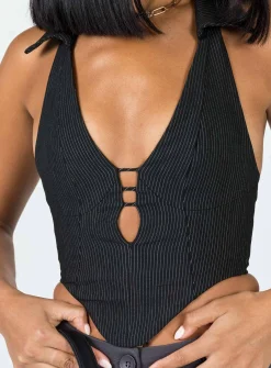 Princess Polly Colin Vest Top  Black Sale