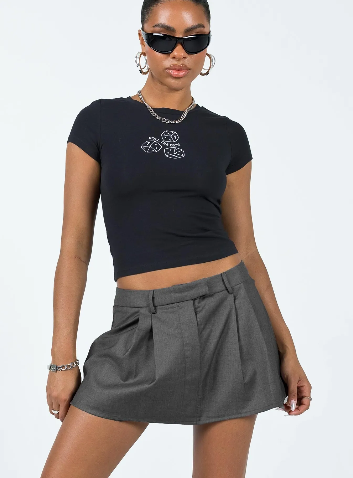 Princess Polly Collier Mini Skirt Slate Best Sale