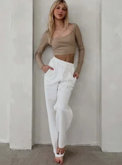 Princess Polly Connell Pants  White New