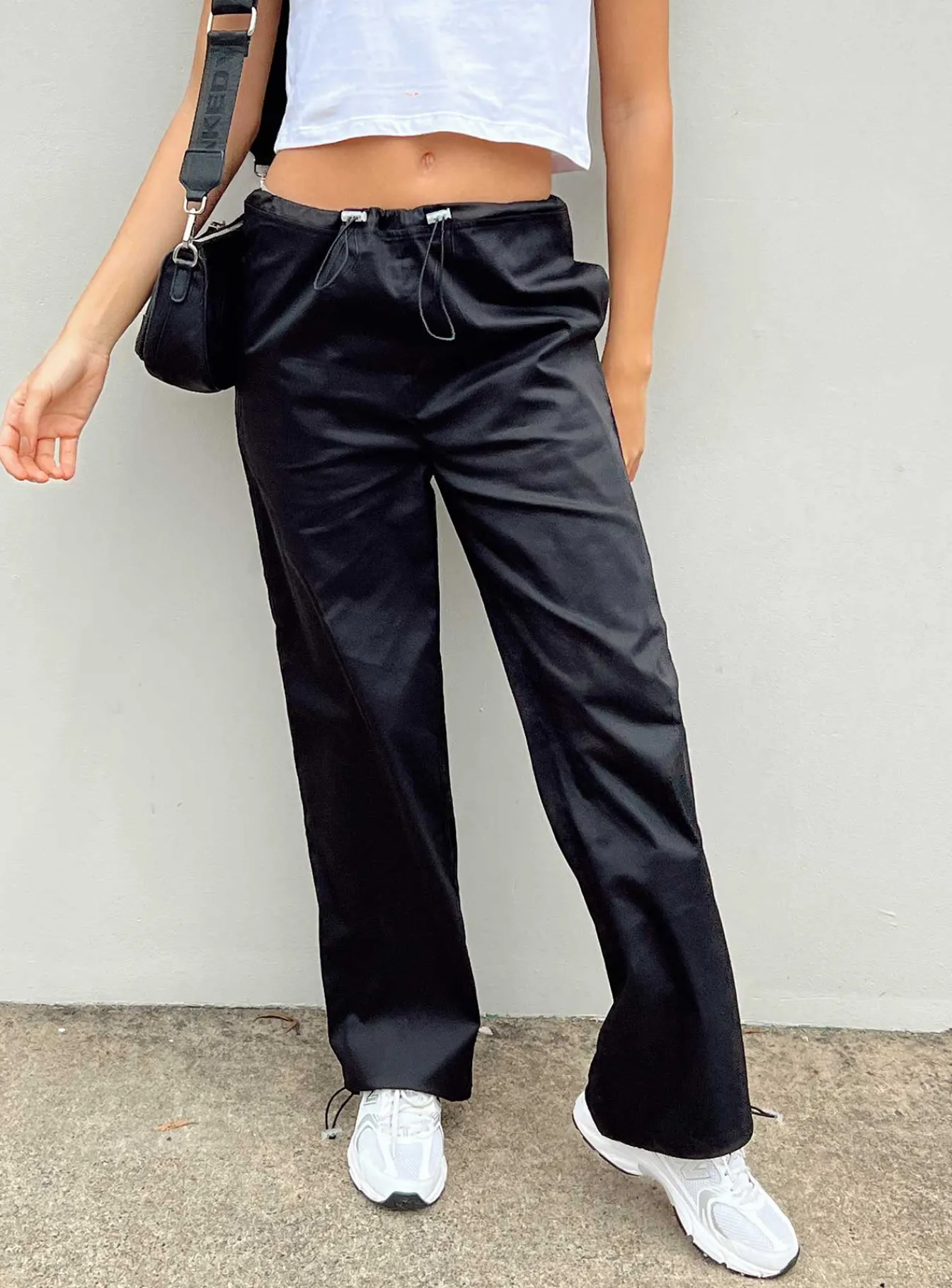 Princess Polly Connels Parachute Pants Black Sale