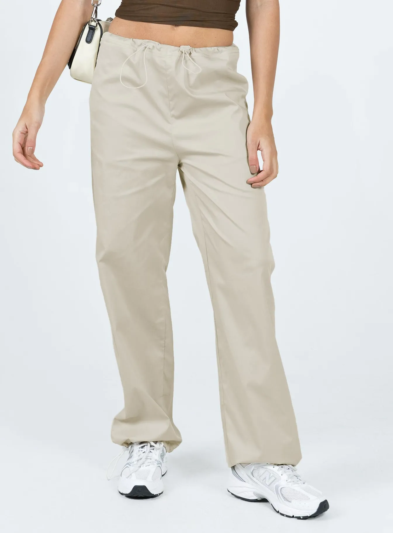 Princess Polly Connels Parachute Pants Beige Clearance