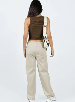 Princess Polly Connels Parachute Pants Beige Clearance