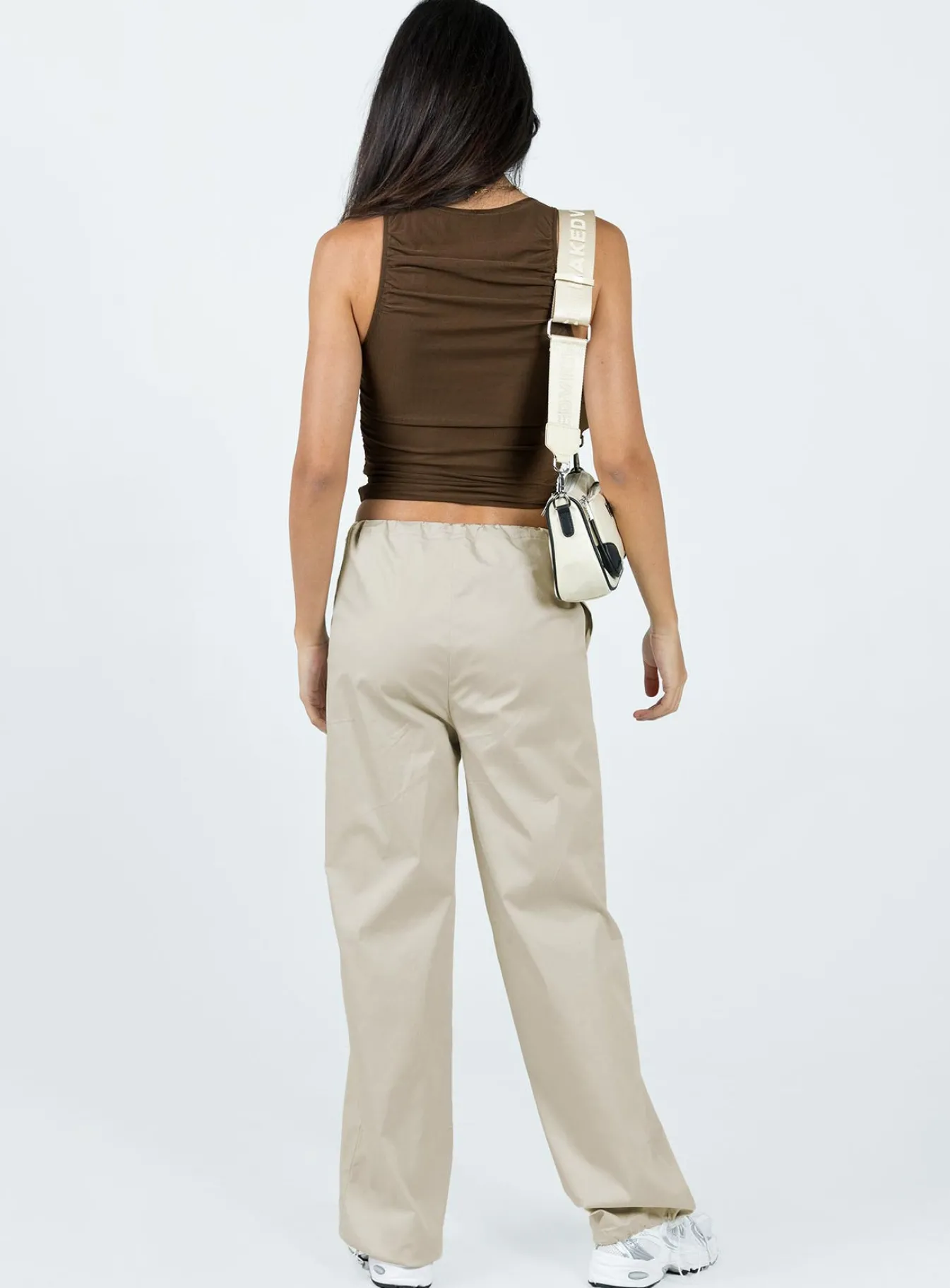 Princess Polly Connels Parachute Pants Beige Clearance