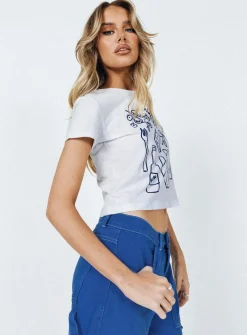 Princess Polly Continental Breakfast Tee  White Hot