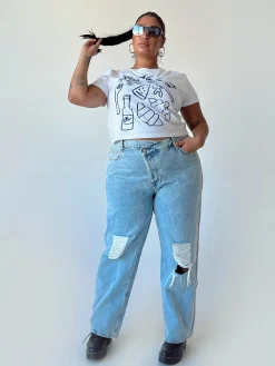 Princess Polly Continental Breakfast Teecurve   White Fashion