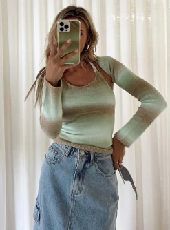 Princess Polly Coolara Sweater  Green Cheap