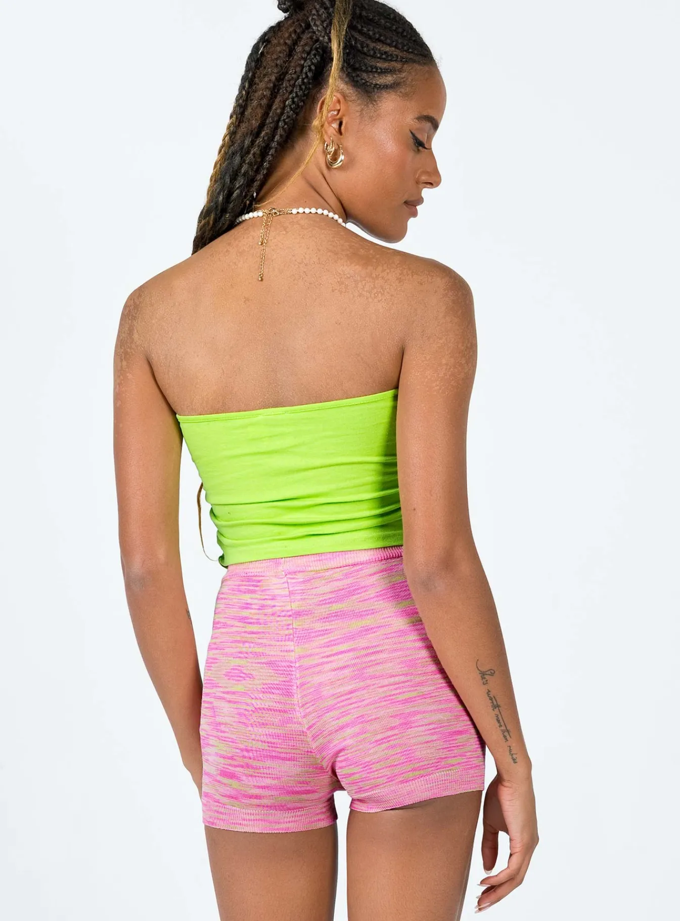 Princess Polly Cooper Space Dye Knit Shorts Pink Outlet