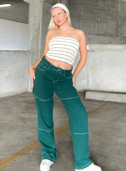 Princess Polly Copeland Jeans  Green Best