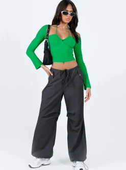 Princess Polly Coppola Long Sleeve Top Green Best Sale