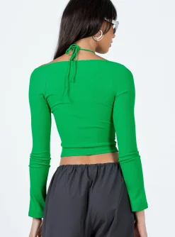 Princess Polly Coppola Long Sleeve Top Green Best Sale
