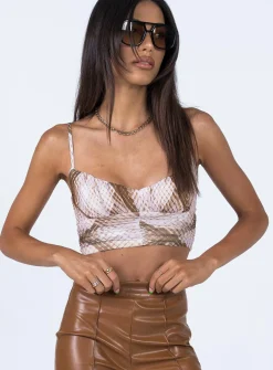 Princess Polly Coraline Top  Brown Hot