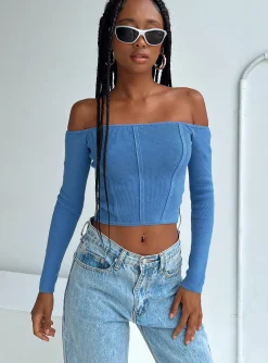 Princess Polly Corben Top  Blue Cheap
