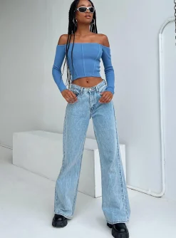 Princess Polly Corben Top  Blue Cheap